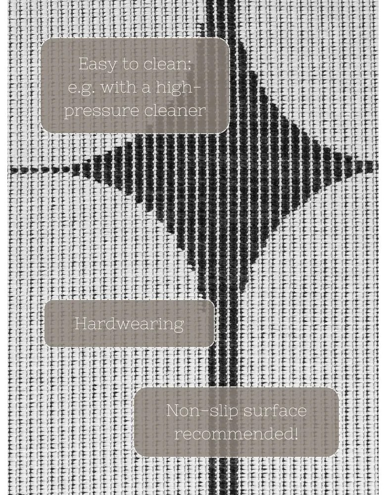 Черно-бял кръгъл килим за открито и закрито ø 160 cm Duet Bowen – NORTHRUGS