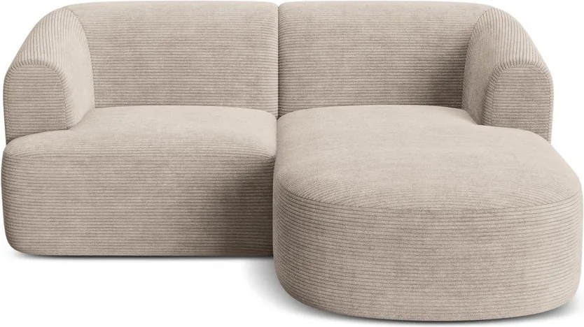 Светлокафяв ъглов диван от рипсено кадифе (десен ъгъл) Campi – Cosmopolitan Design