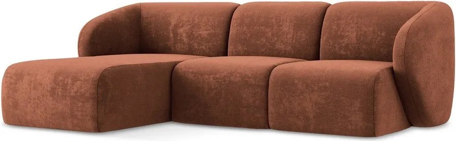 Теракотен шенилов ъглов диван (ляв ъгъл) Lani – Makamii