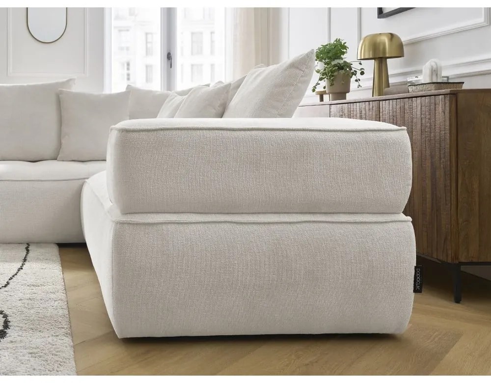 Бежов шенилов ъглов диван (ляв ъгъл/L форма) Whesley – Bobochic Paris