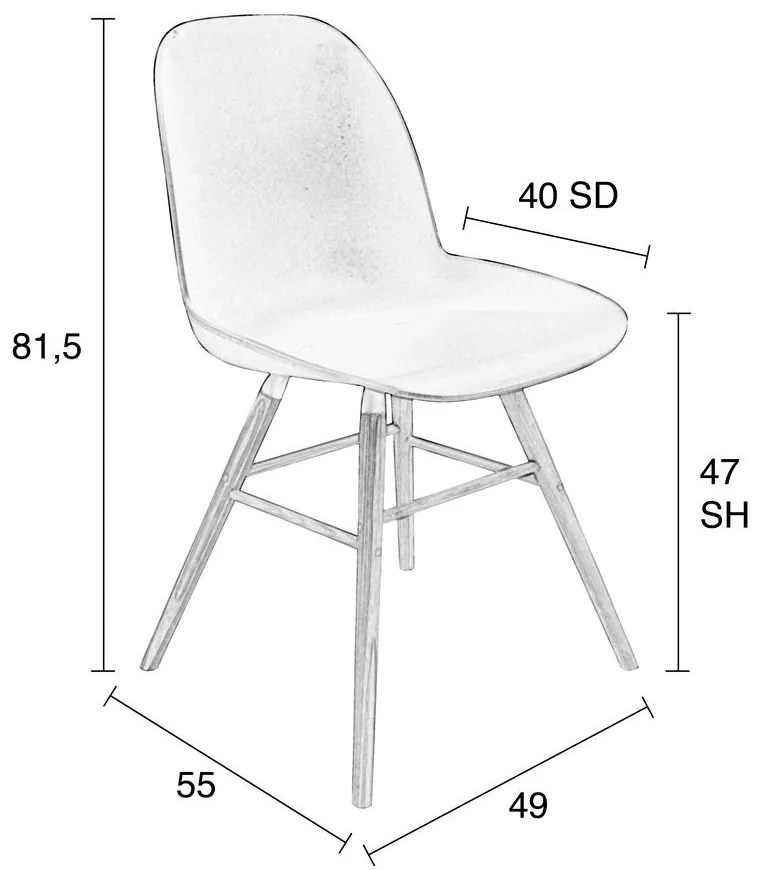 Бели трапезни столове в комплект от 2 броя Albert - Zuiver