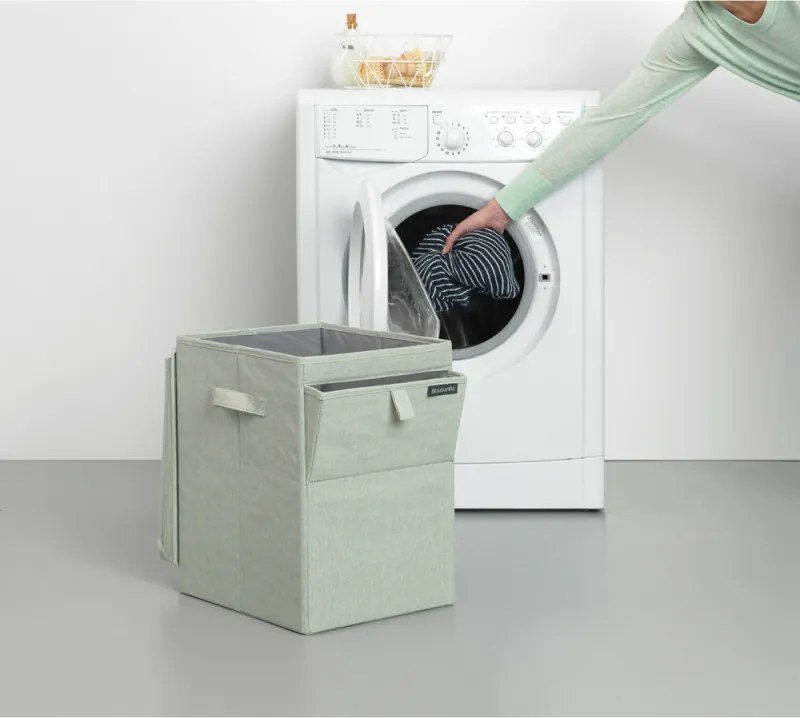 Кутия за пране Brabantia Stackable 1000829, 35 л, Преден отвор, Широк капак, Сгъваема, Зелен