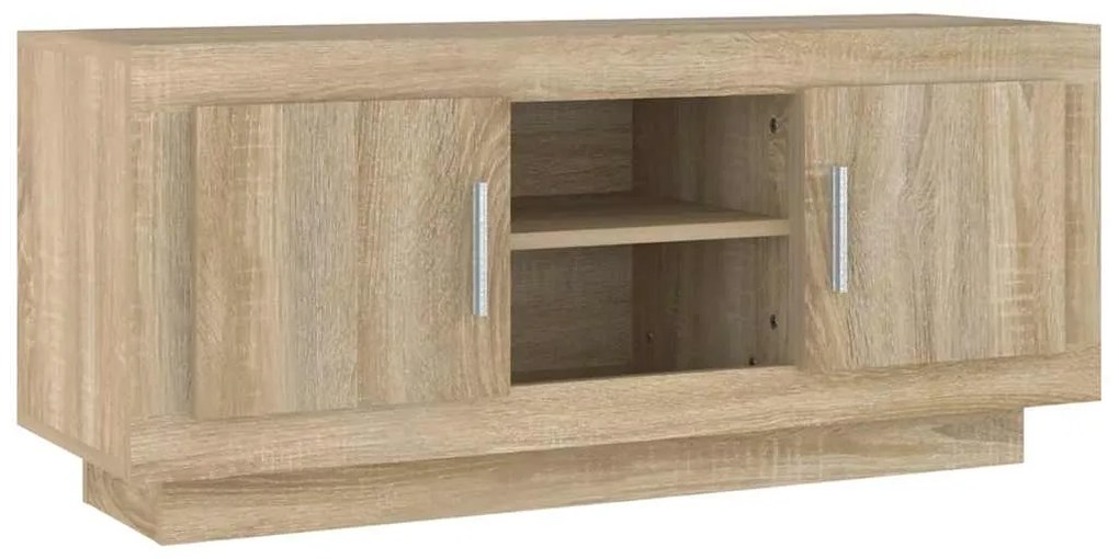 811793 vidaXL ТВ шкаф, бетонно сиво, 102x35x45 см, инженерно дърво