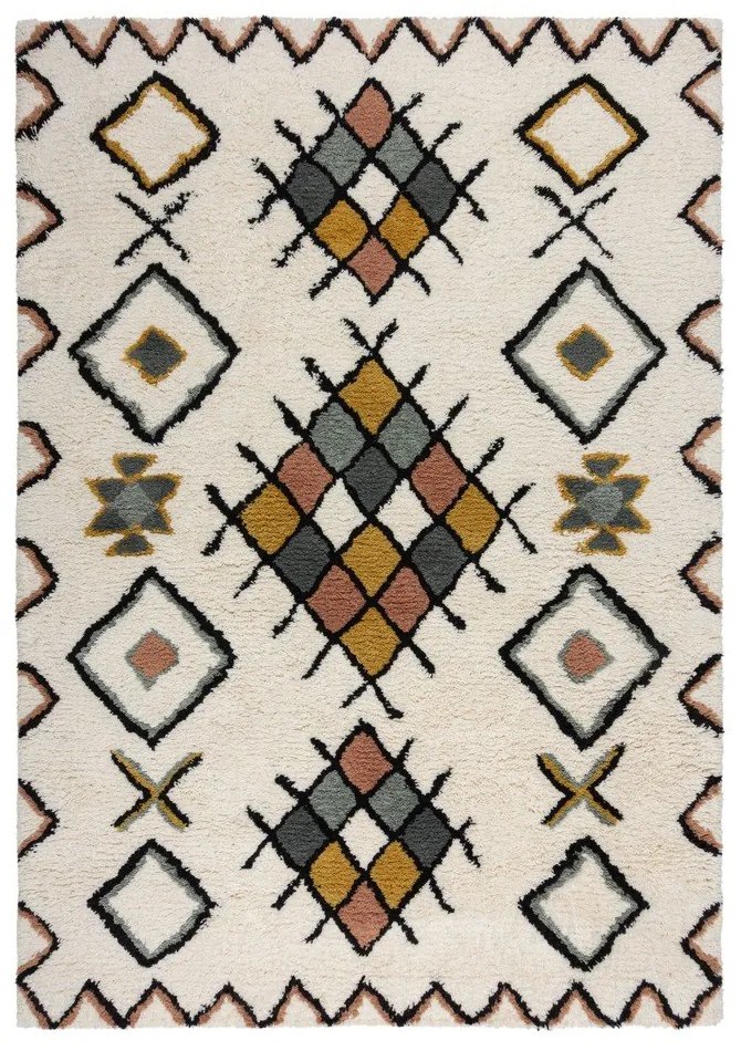 Кремав ръчно изработен вълнен килим 120x170 cm Moroccan Midar – Flair Rugs