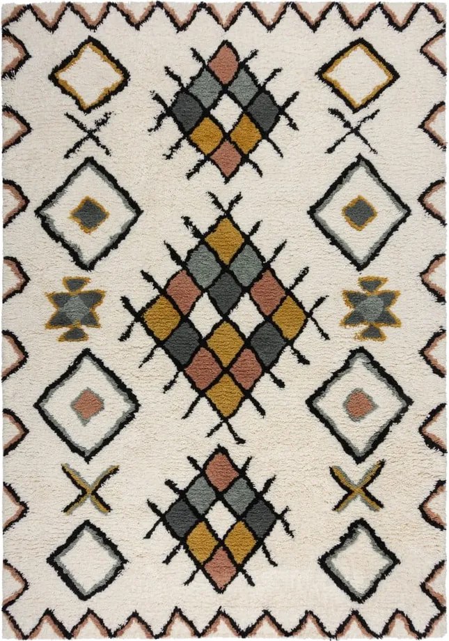 Кремав ръчно изработен вълнен килим 200x290 cm Moroccan Midar – Flair Rugs