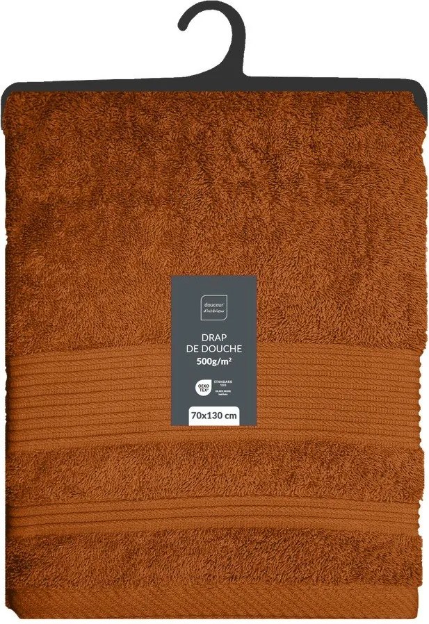 Теракотена памучна хавлиена кърпа от тери 70x130 cm Tendresse – douceur d'intérieur