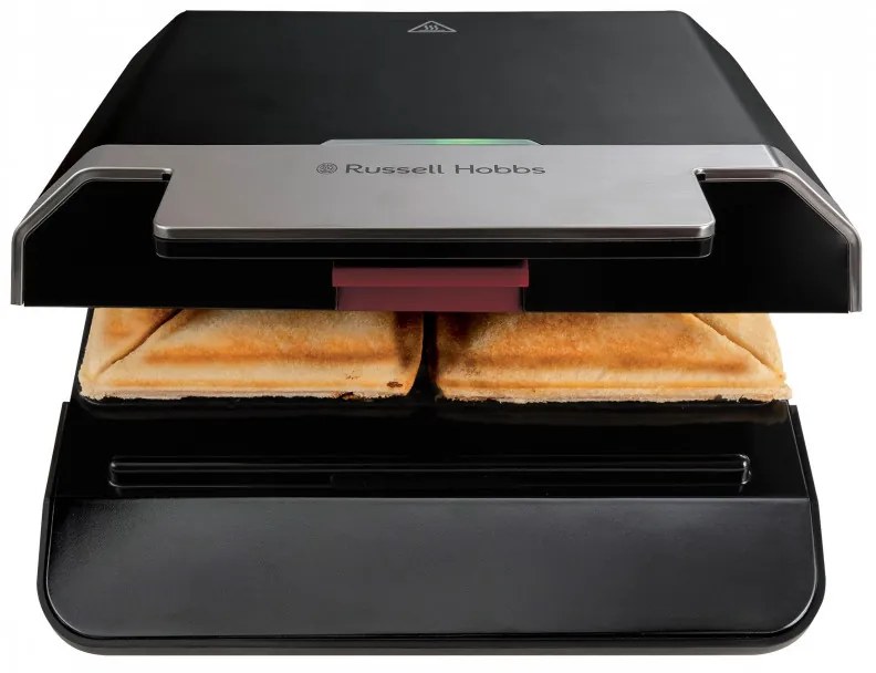Сандвич тостер Russell Hobbs Creations 26800-56, 750W, 4 филии, Незалепващи плочи, Бързо загряване, Индикатори, Черен/инокс