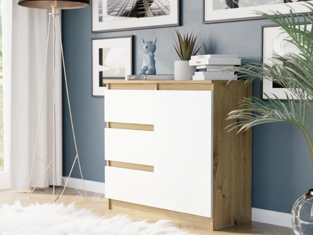 Комод R-80-S3 с чекмеджета 80 см - различни цветови варианти антрацит микс артисън