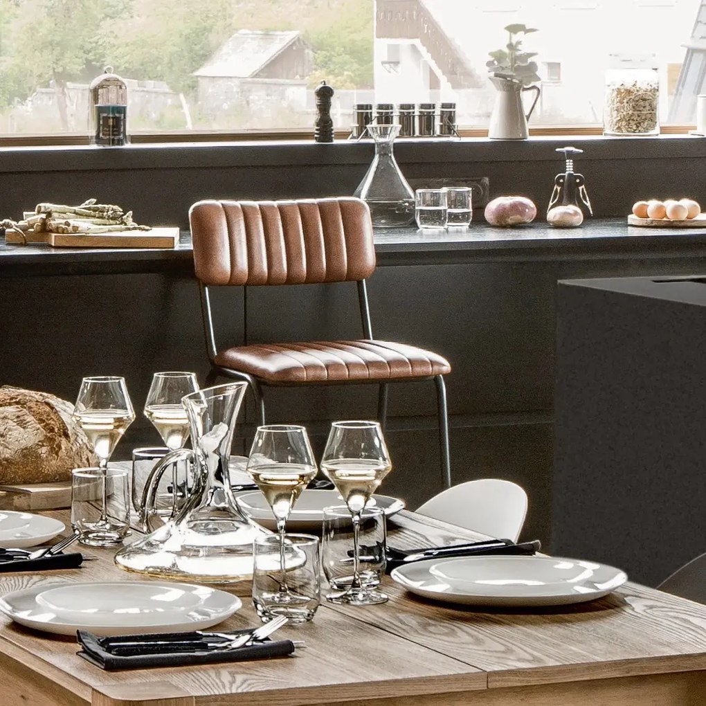 Бар стол atmosphera Dario, Биволска кожа - Черен