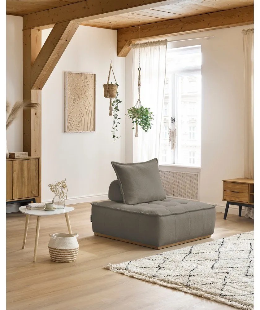 Кафяво-сиво шенилово кресло Elisa – Bobochic Paris