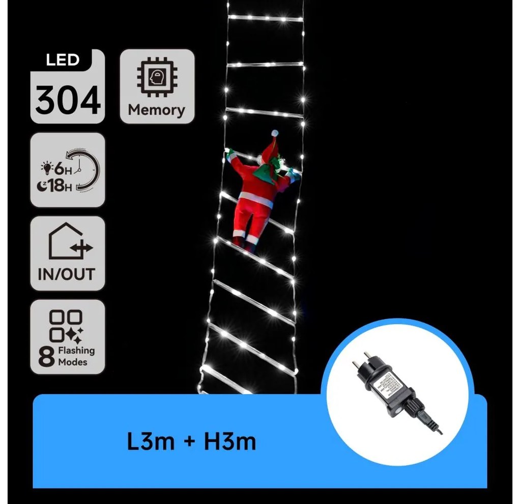 Aigostar - LED външна коледна декорация 304xLED/3,6W/230V/8 функции 3m IP44 студено бяло