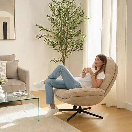 Въртящ се фотьойл atmosphera Stelan,Шенил, Бежов