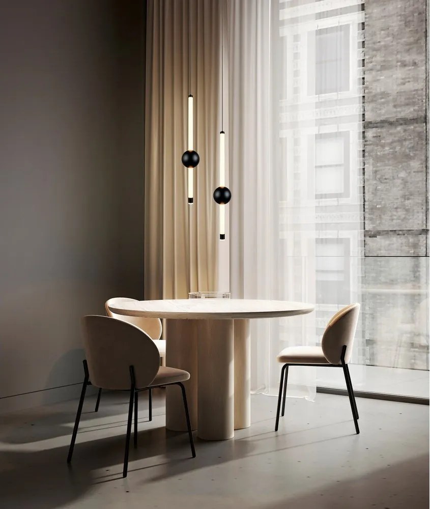 Матово черно LED затъмняващо се висящо осветително тяло Melita – Trio