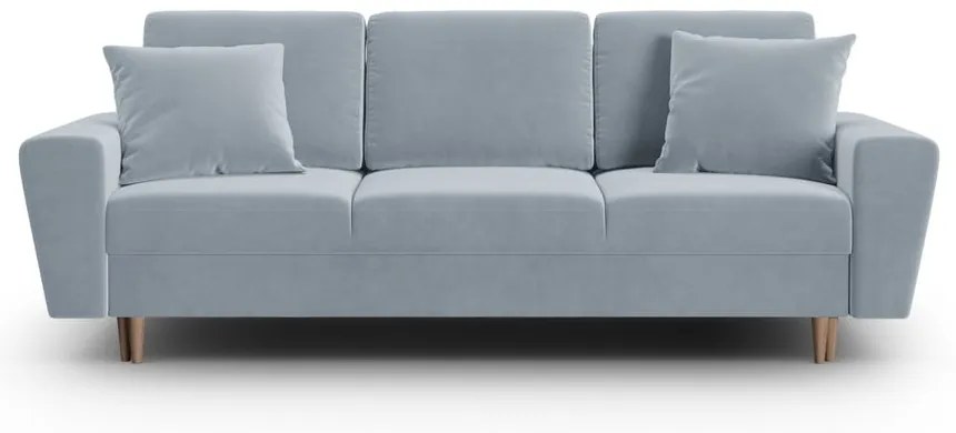 Светлосин кадифен разтегателен диван с място за съхранение 235 cm Kyoto – Cosmopolitan Design