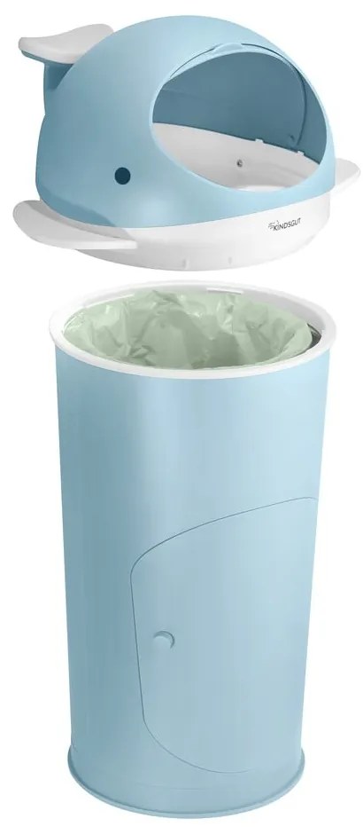 Светлосиньо пластмасово кошче за пелени 25 l Whale – Kindsgut
