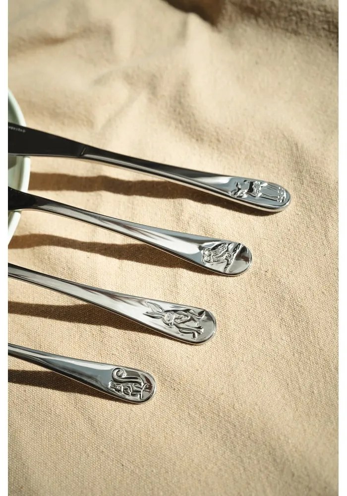 Детски прибори за хранене от неръждаема стомана в сребристо 4 бр. Forest Animals – Zilverstad