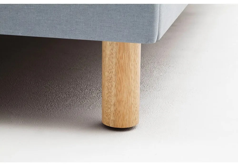 Синьо /сиво двойно легло 140x200 cm тапицирано без ламелно дъно Lena – Meise Möbel