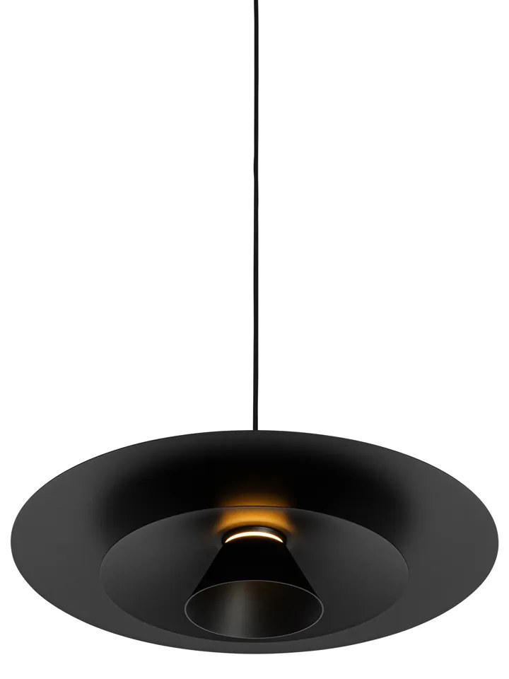 Дизайнерски окачен аплик черен с LED 3-степенна димируема - Pauline