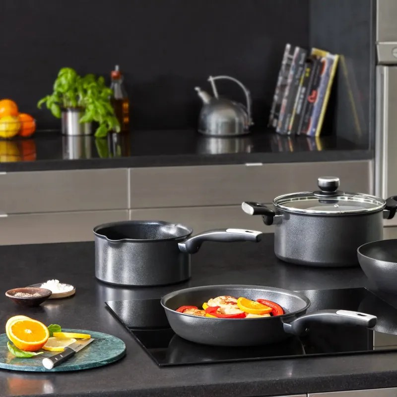 Тиган Tefal G2551972 PW28 M PAVOT IND UNLIMITED NOIR, 28 см, Thermo-Signal, Titanium Anti-Scratch Покритие, Индукция, Черен