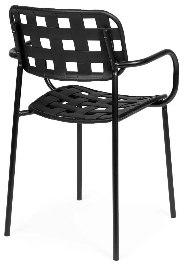 Черни градински столове в комплект от 4 бр. метални Clover – Bizzotto