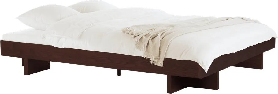 Кафяво двойно легло 180x200 cm от МДФ от декор от ясен без табла с включена подматрачна рамка Kito – noo.ma