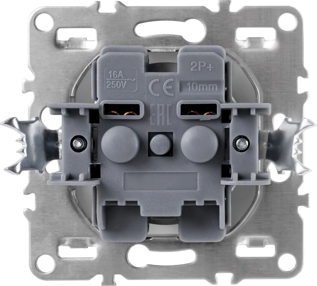 Единичен контакт със заземяване и рамка OSTE JNH001-G Grey