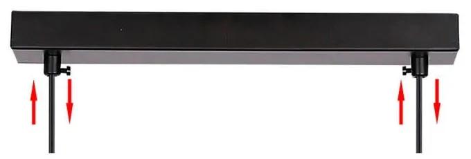 Черна висяща лампа със стъклен абажур 14x48 cm Aspa - Candellux Lighting