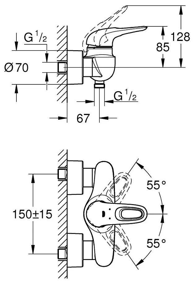 Кран за душ Grohe Eurostyle New Cosmopolitan