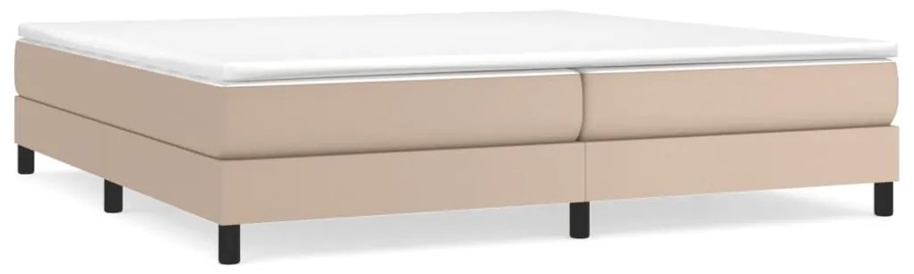 3120723 vidaXL Рамка за легло с пружини, капучино, 200x200 см, изкуствена кожа