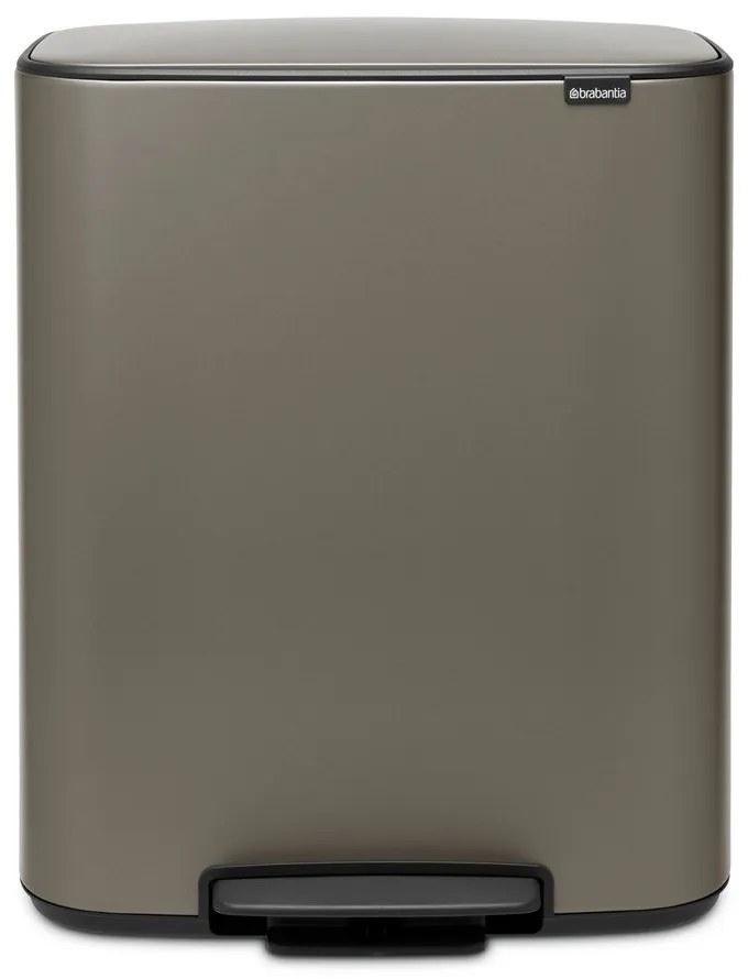 Сиво стоманено кошче за боклук с педал 60 l Bo – Brabantia