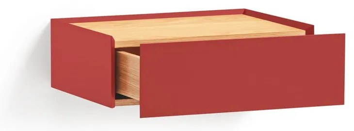Червено висящо нощно шкафче с дъбов плот Arista – Teulat