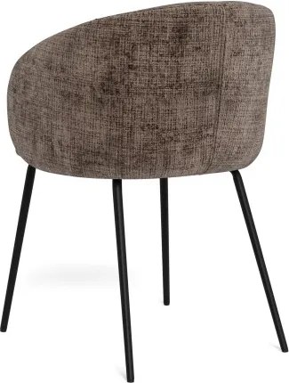 ЦЛЯРА Приглушено кафяво (тъкан Juto 4)/черни крака - МОДЕРЕН ТАПИЦИРАН СТОЛ ЛОФТ ЗА ДНЕВНА/ТРАПЕЗАРИЯ/ОФИС