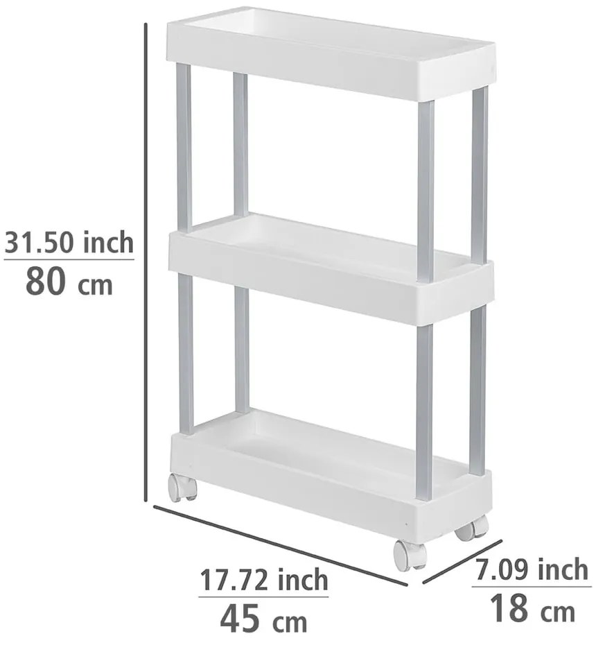 Бял пластмасов подвижен рафт 45x80 cm Mino - Wenko