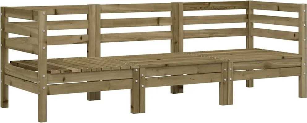 838032 vidaXL Градински диван, 3-местен, импрегниран бор