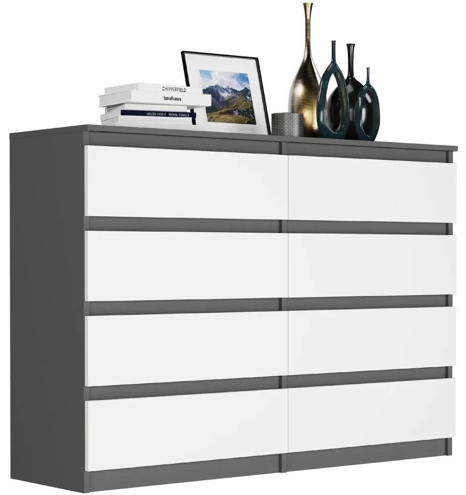 Модерен скрин с 8 чекмеджета R-140-S8 - различни цветови варианти антрацит микс артисън