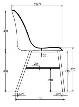 Жълт трапезен стол Whistler - Unique Furniture