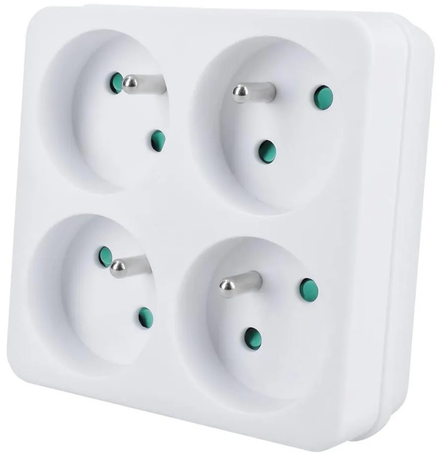 Solight P108 - Разклонител 4x 10A, бял