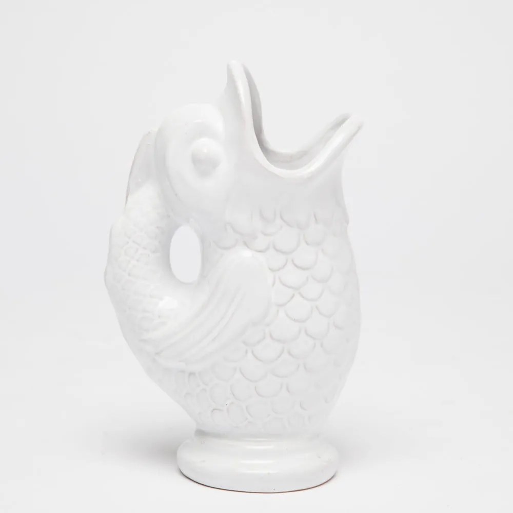 Бяла ръчно изработена ваза Pez Blanco - Velvet Atelier