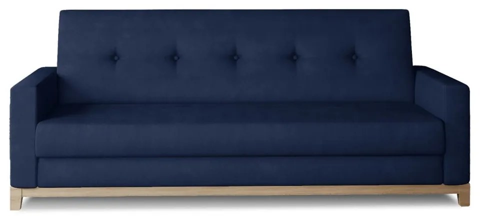 Тъмносин кадифен сгъваем/с място за съхранение диван 216 cm Selene – ELTAP