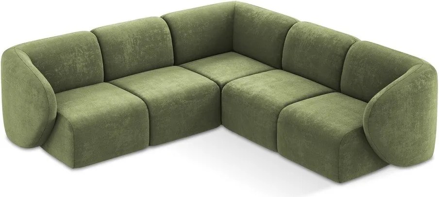 Зелен шенилов ъглов диван Lani – Makamii