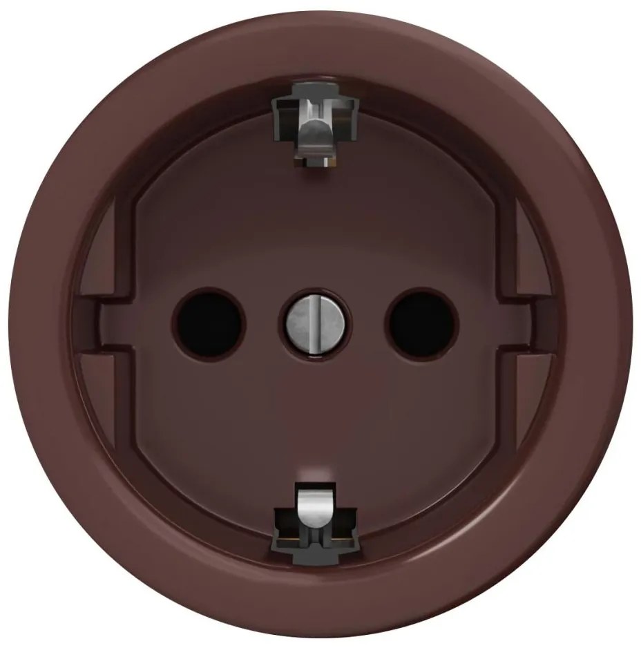 Kliklap - Ретро розетка за дома без рамка SCHUKO 230V/16A, кафява