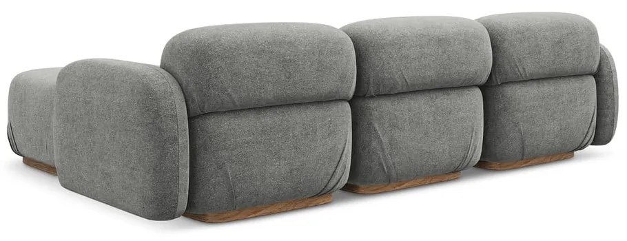 Сив модулен ъглов диван от букле Ailani – Makamii
