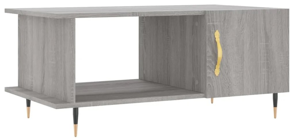829474 vidaXL Кафе маса, сив сонома, 90x50x40 см, инженерно дърво