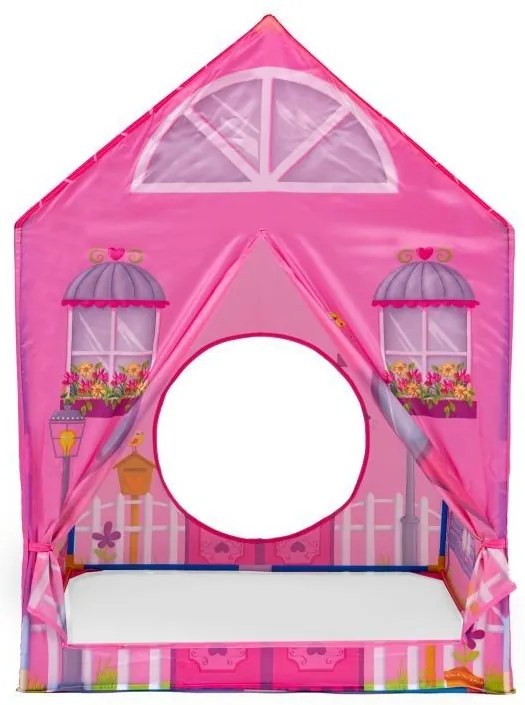 Палатка в дизайна на красива розова къща с тунел