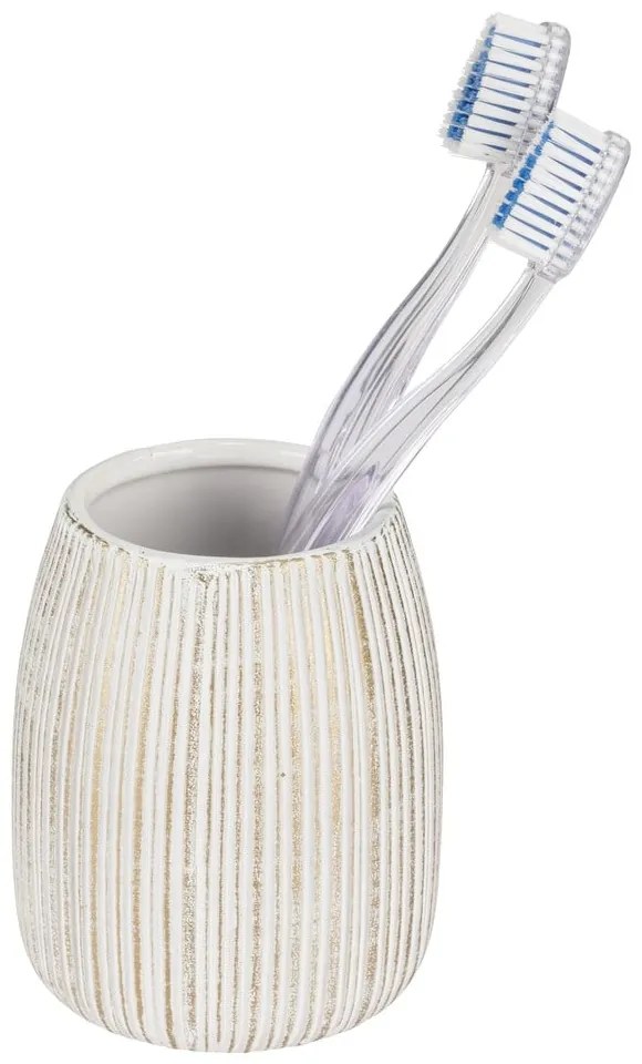 Керамична чаша за четки за зъби от в бял и златист цвят Pascoli – Wenko