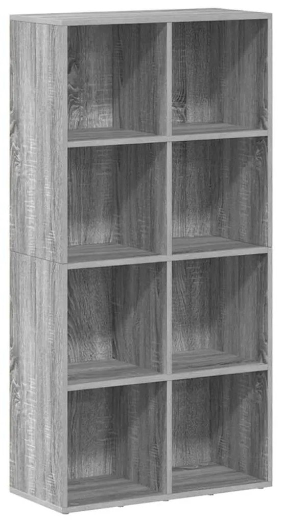 815250 vidaXL Библиотека/бюфет, сив сонома, 66x30x130 см, инженерно дърво