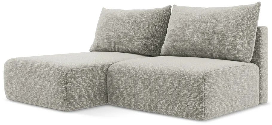 Светлосив разтегателен ъглов диван с място за съхранение (ляв ъгъл) Kalena – Makamii