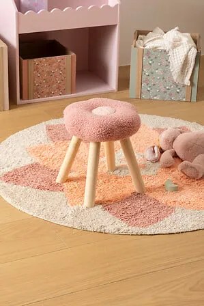 Детска табуретка atmosphera Flower, Букле, Розов