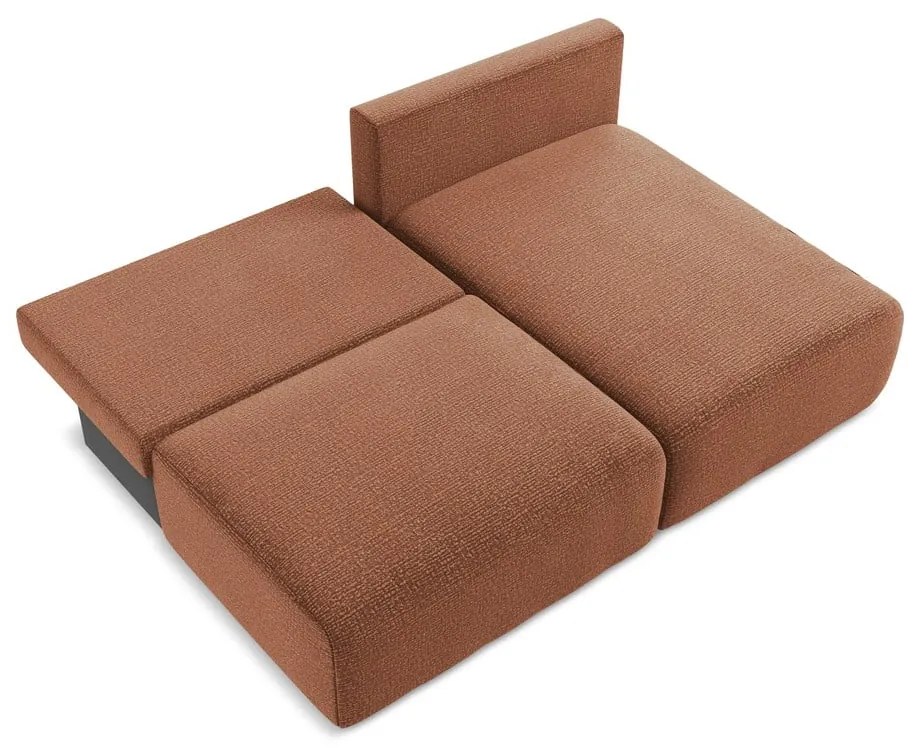 Разтегателен ъглов диван с място за съхранение в тухлен цвят (десен ъгъл) Kalena – Makamii