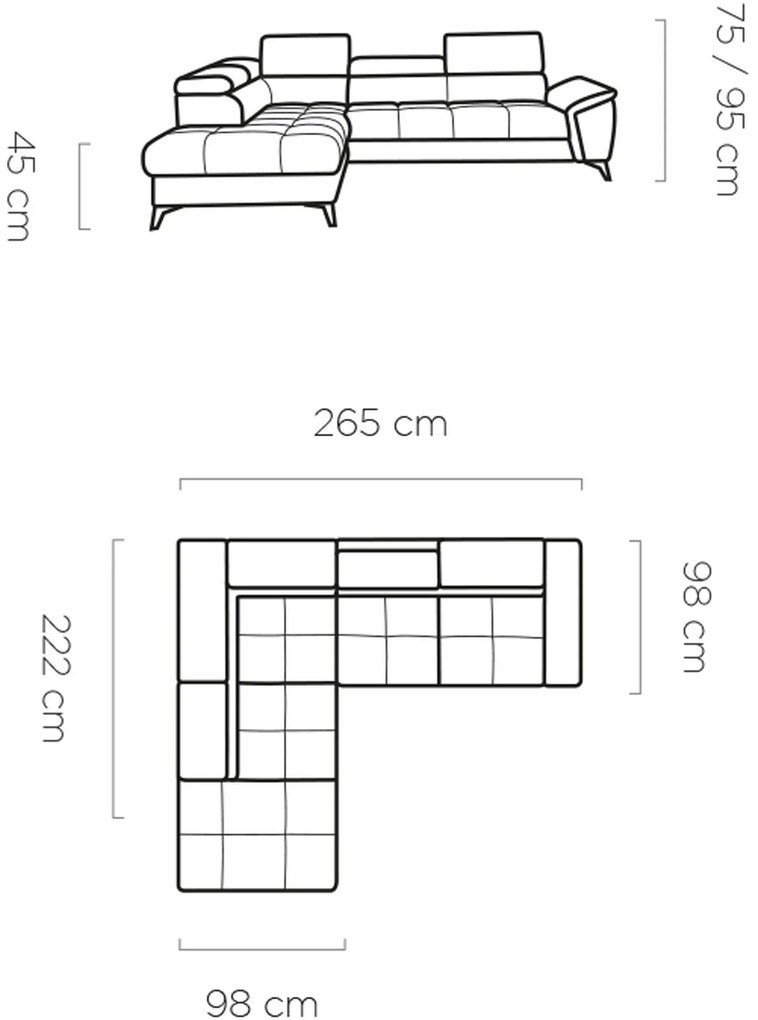 Ъглов диван Cacao-Ladi-Left